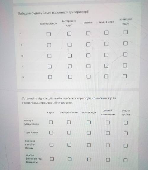 Побудуй будовуЗемлівідцентру до периферій. Установіть відповідність між пам'яткою природи Кримських