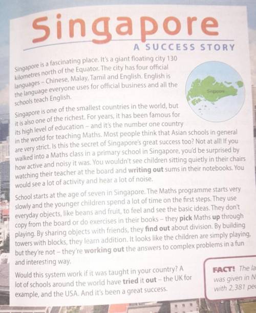 Read the article about Singapore.What the main focus of article?