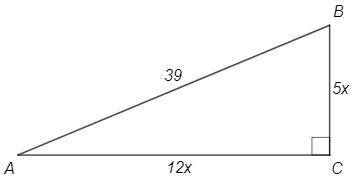В прямоугольном треугольнике ABC с прямым углом С известны гипотенуза и тангенс угла: AB = 39, tg уг