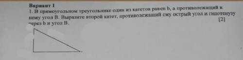 СОЧ по геометрии за 2-ч. 8 класс. 1) В прямоугольном треугольнике один из катетов равен b,а противол