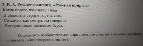 Изобразительно-выразительные средства в отрывке стихотворения русская природа рожденственский