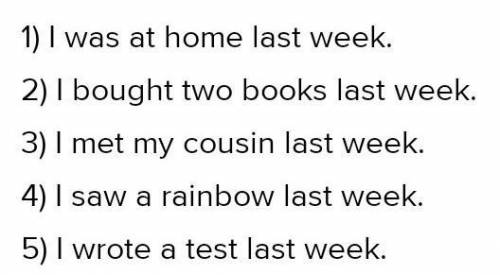 5. Write six sentences about what you did last week. a) b) c) d) e) f)