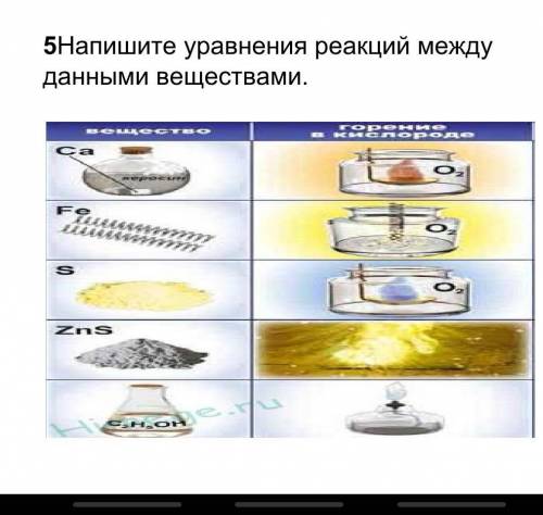 5Напишите уравнения реакций между данными веществами