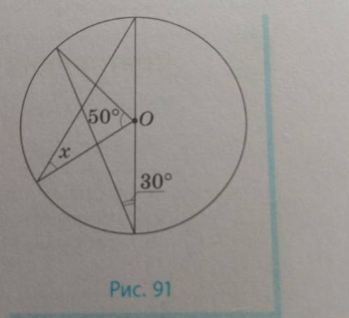 За даними рис. 91 знайдіть кут x