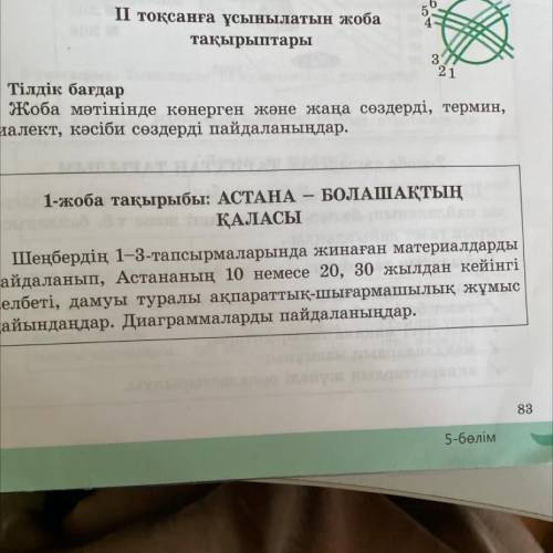 - 1-жоба тақырыбы: АСТАНА БОЛАШАҚТЫҢ ҚАЛАСЫ Шеңбердің 1-3-тапсырмаларында жинаған материалдарды пайд