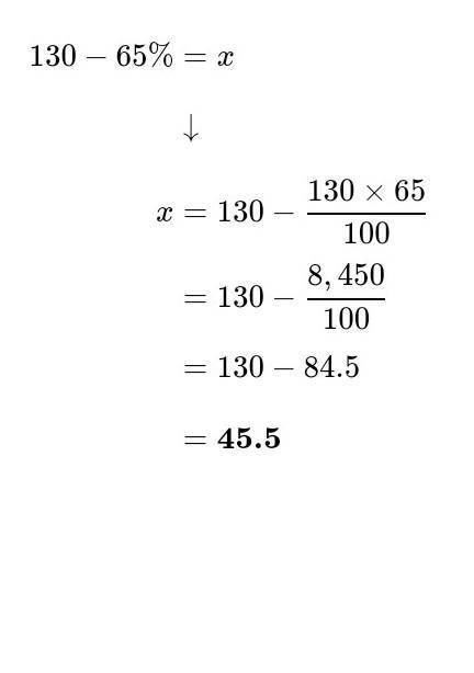 найдите число 65% которого равны 130