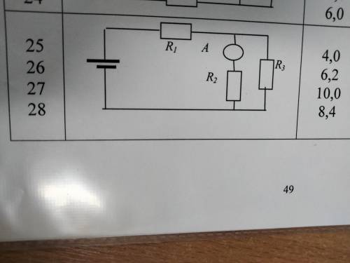 Определить силу тока, показываемую амперметром в схеме. Напряжение на зажимах элемента в замкнутой ц