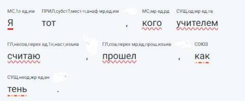 разобрать сложноподчиненное предложениеЯ тот, кого учителем считаю , как тень.