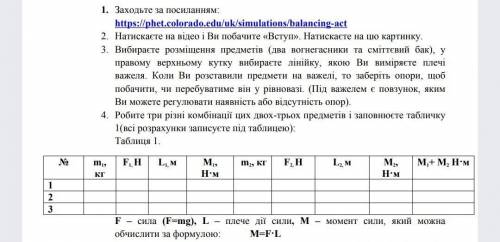 Зробіть будь ласка треба дужеhttps://phet.colorado.edu/uk/simulations/balancing-act