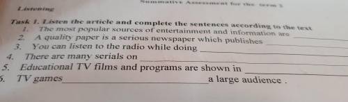 istening ask 1. Listen the article and complete the sentences according to the te 1. The most popula