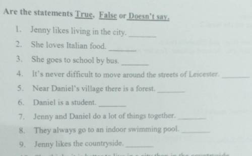 Are the statements True False or Doesn't say