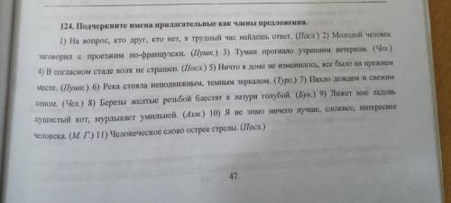 Подчеркните имена прилагательные как члены предложения .