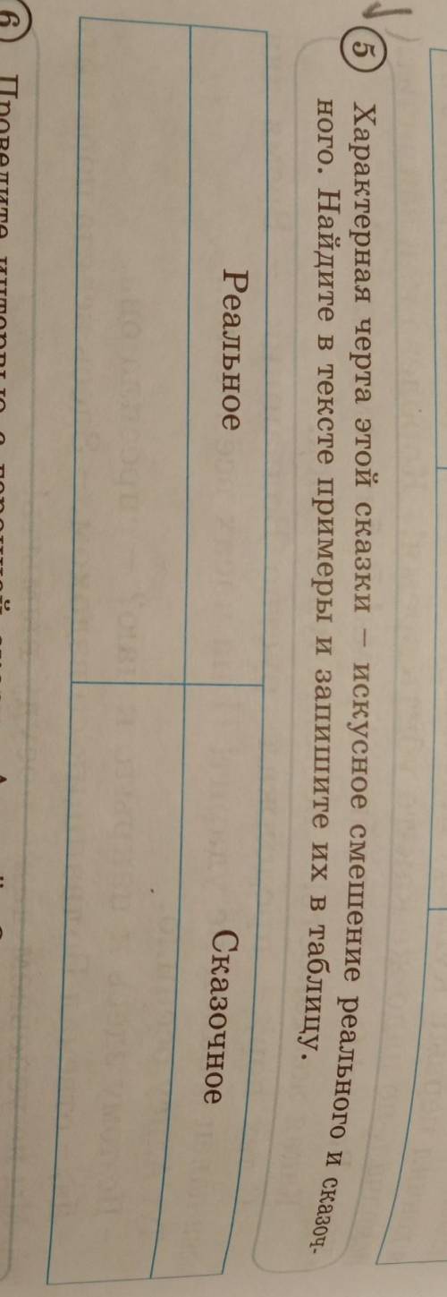 5 Характерная черта этой сказки искусное смешение реального и сказоч- ного. Найдите в тексте примеры
