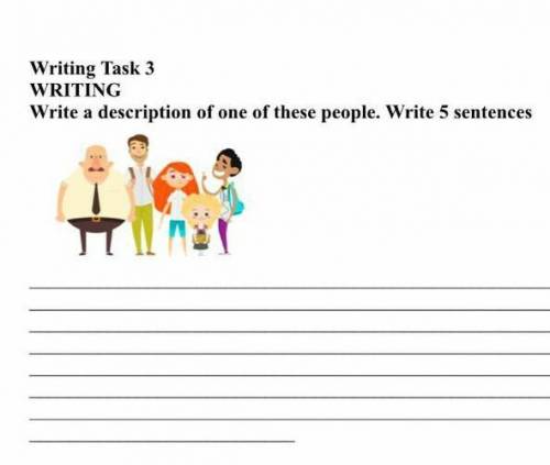 Task 3. Write a description of one these people. Write 5 sentences