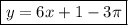 \boxed{y=6x+1-3\pi}