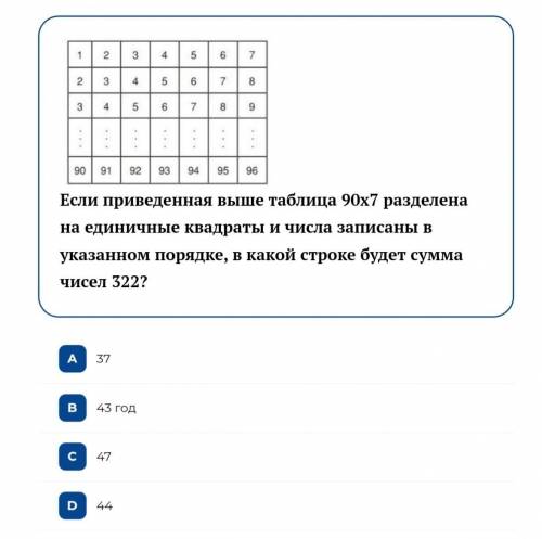 Математика 9 класс тест №20тама *в) 43