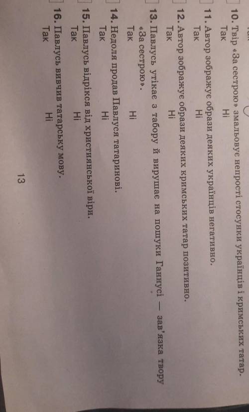 10. Твір «За сестрою» змальовує непрості стосунки українців і кримських татар. ТакНізав'язка твору11