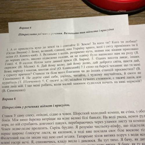 Підкресліть усі члени речення.Визначте тип підмета і присудка