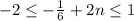 -2 \leq - \frac{1}{6}+2n\leq 1