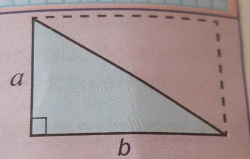 Обоснуйте формулу площади прямоугольного треугольника на рисунке