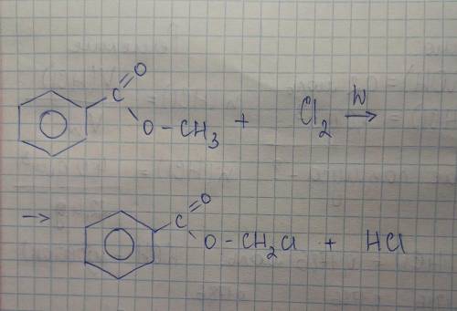 Метилбензоат + хлор на свету редакция