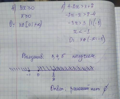 Решите неравенства: 1)x^2-8x+15>0/2)(x+2)(x-5)<0Решите систему неравенств:6-5x<4x-2 3x боль