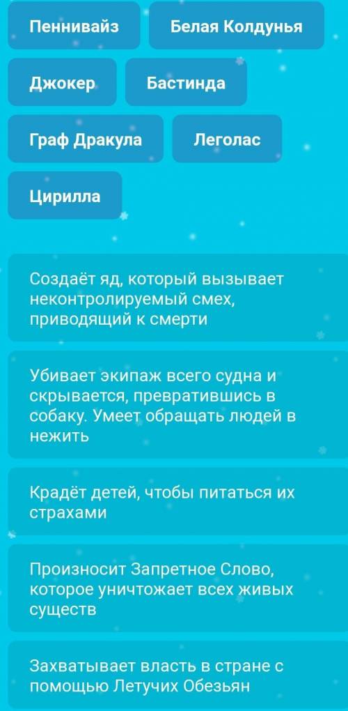 Мини-Соотношение. Достаточно знать Изумрудный Город, Хроники нарнии и т.д., я их не смотрел поэтому