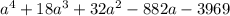 a^4+18a^3+32a^2-882a-3969