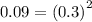 0.09 = {(0.3)}^{2}