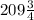 209\frac{3}{4}