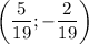 \left(\dfrac{5}{19} ;-\dfrac{2}{19}\right)