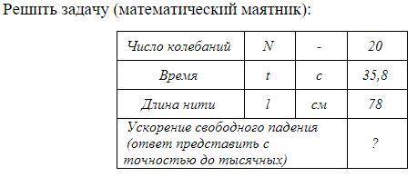 Решить задачу (математический маятник)