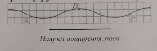 6. У якому напрямку рухаються точки зображені на хвилі