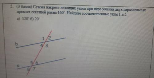 ( ) Сумма накрест лежащих углов при пересечении двух параллельных прямых секущей равна 160. Найдите