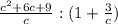 \frac{c^{2} +6c+9}{c} : (1 + \frac{3}{c} )