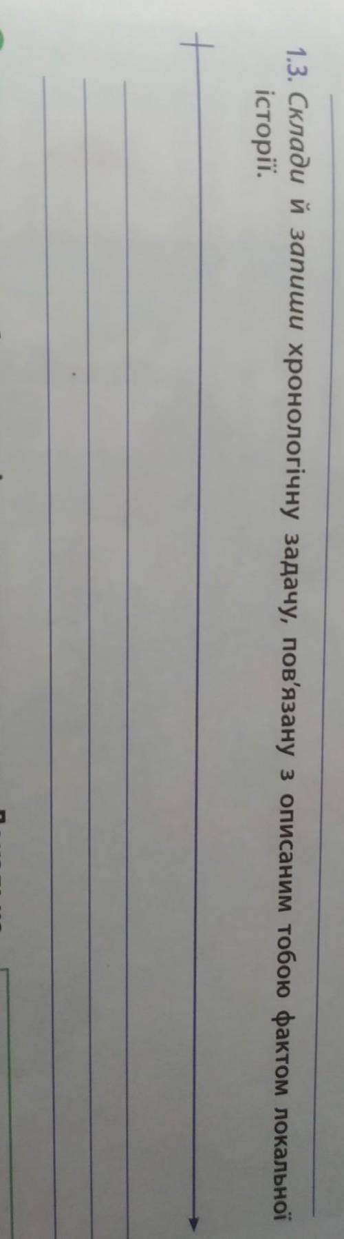 Склади й запиши хронологічну задачу, пов'язану з описаним тобою фактом локальної істор