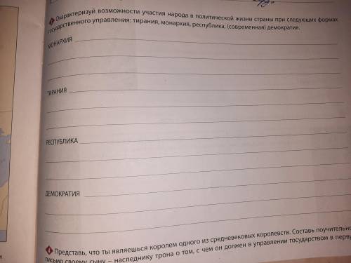 охарактеризовать возможности участия народа в политической жизни страны при следующих формах государ