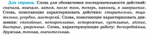 Полное изложение по русскому языку о процессе труда (любом), но обезательно с учётом слов на картинк