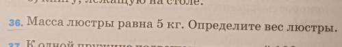 Масса люстры равна 5 кг. Определите вес люстрыответьте поскорее