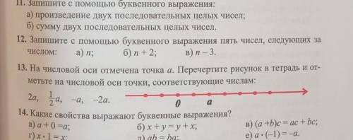 13. На числовой оси отмечена точка a. Перечертите рисунок в тетрадь и от- метьте на числовой оси точ