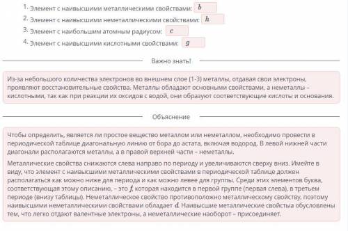 Металлы и неметаллы Ниже представлена часть современной периодической таблицы. Шесть элементов в таб