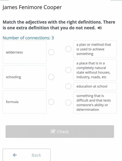 Match the adjectives with the right definitions. There is one extra definition that you do not need.