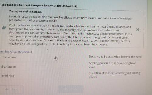 Read the text. Connect the questions with the answers. 1) Teenagers and the Media. In-depth research