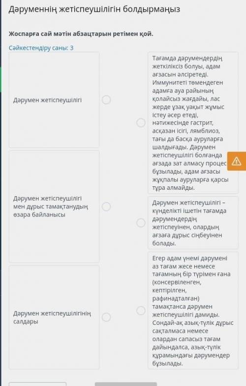 Дәруменнің жетіспеушілігін болдырмаңыз Сәйкестендіру саны: 3