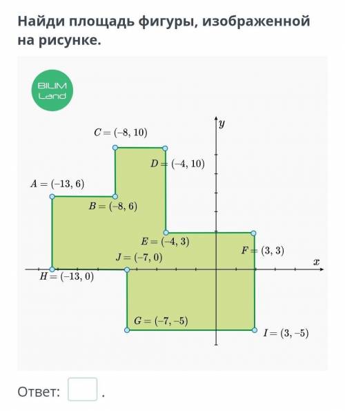 Найди площадь фигуры, изображенной на рисунке.