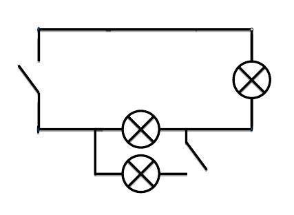 Что нужно сделать, чтобы горели только две лампочки?