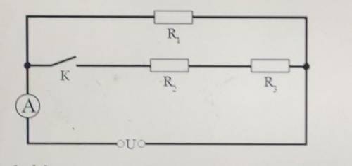 ОЧЕНЬ На рисунке показана электрическая схема, состоящая из источника постоянного напряжения U, ампе