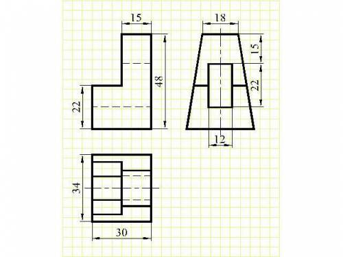 Постройте 3 вид По 2 данным И аксоэметрическую проекцию