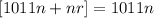 \left[1011n+nr\right] = 1011 n