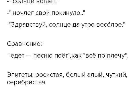 Найдите метафоры, олицитворения, эпитеты, сравнения в стихе И. С. Никитина Утро